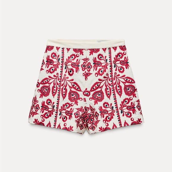 ZARA EMBROIDERED SHORTS ZW COLLECTION NWT - Picture 1 of 9